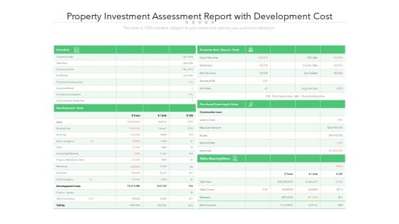 Property Investment Assessment Report With Development Cost Ppt PowerPoint Presentation Styles Portfolio PDF Property Investment Assessment Report With Development Cost Ppt PowerPoint Presentation Styles Portfolio PDF