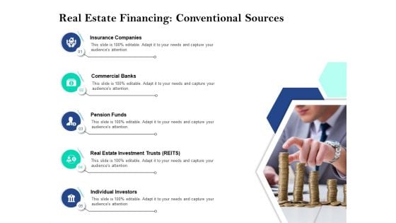 Property Investment Strategies Real Estate Financing Conventional Sources Ppt PowerPoint Presentation Inspiration Images PDF