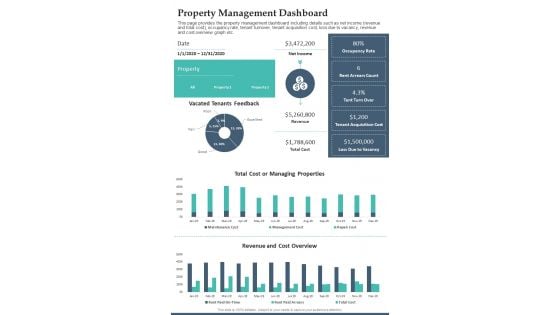Property Management Dashboard One Pager Documents
