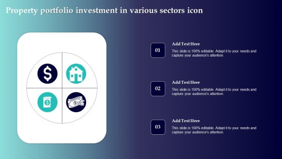 Property Portfolio Investment In Various Sectors Icon Designs PDF