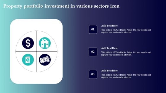 Property Portfolio Investment In Various Sectors Icon Designs PDF