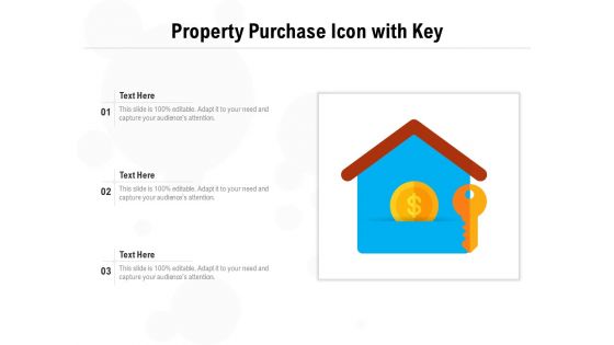 Property Purchase Icon With Key Ppt PowerPoint Presentation Diagram Templates PDF