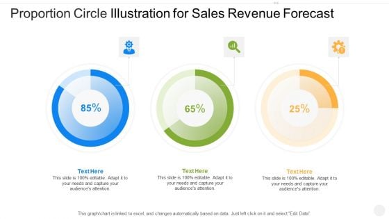 Proportion Circle Illustration For Sales Revenue Forecast Elements PDF