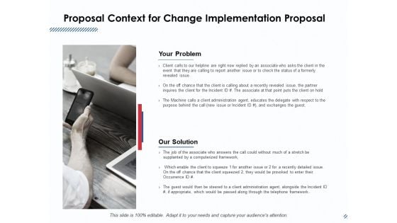 Proposal Context For Change Implementation Proposal Ppt PowerPoint Presentation Icon Samples