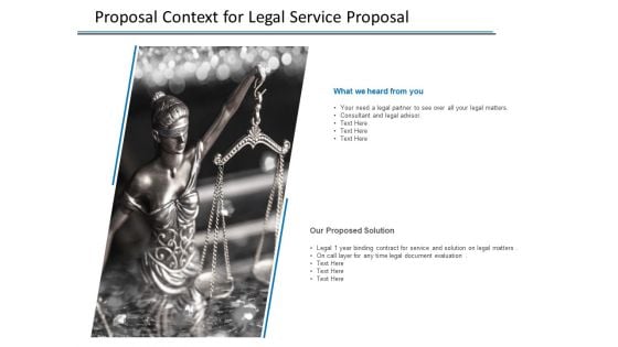 Proposal Context For Legal Service Proposal Ppt PowerPoint Presentation Introduction