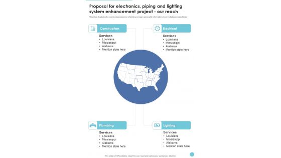 Proposal Electronics Piping Lighting System Enhancement Project Our Reach One Pager Sample Example Document