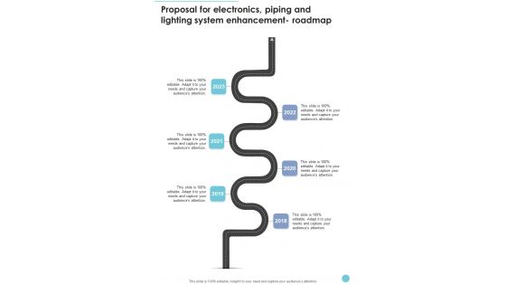 Proposal Electronics Piping Lighting System Enhancement Roadmap One Pager Sample Example Document