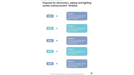 Proposal Electronics Piping Lighting System Enhancement Timeline One Pager Sample Example Document