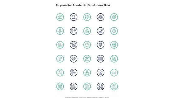 Proposal For Academic Grant Icons Slide One Pager Sample Example Document