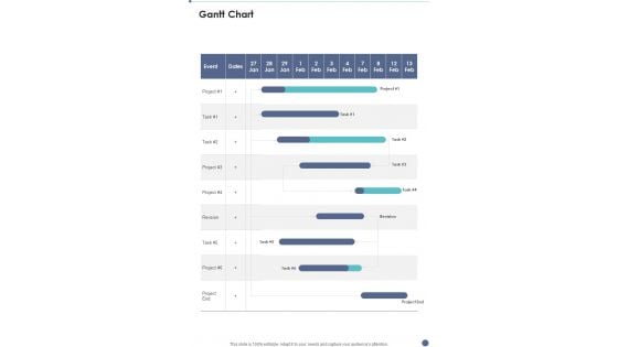 Proposal For B2B Services Gantt Chart One Pager Sample Example Document