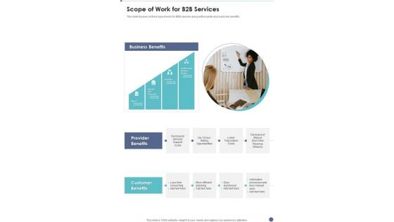 Proposal For B2B Services Scope Of Work For B2B Services One Pager Sample Example Document