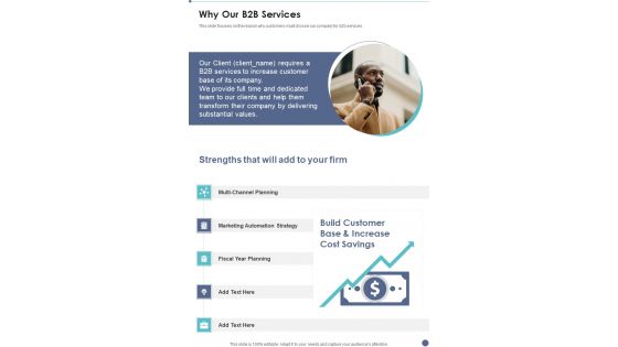 Proposal For B2B Services Why Our B2B Services One Pager Sample Example Document