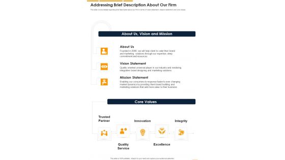 Proposal For Brand Expansion And Marketing Addressing Brief One Pager Sample Example Document Proposal For Brand Expansion And Marketing Addressing Brief One Pager Sample Example Document