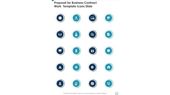 Proposal For Business Contract Work Template Icons Slide One Pager Sample Example Document