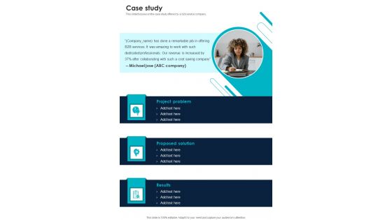 Proposal For Business To Business Enterprise Case Study One Pager Sample Example Document