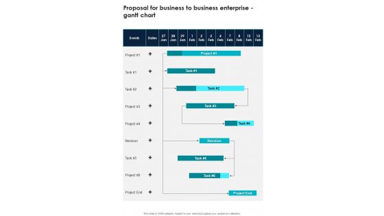 Proposal For Business To Business Enterprise Gantt Chart One Pager Sample Example Document