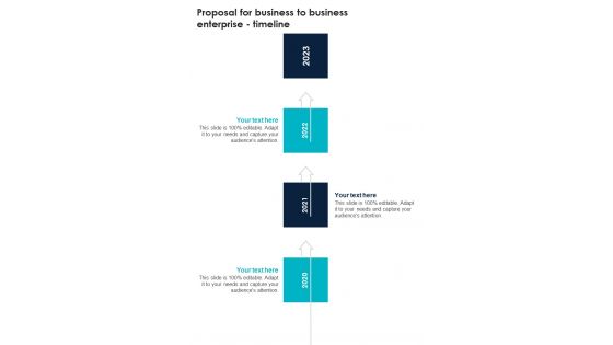 Proposal For Business To Business Enterprise Timeline One Pager Sample Example Document