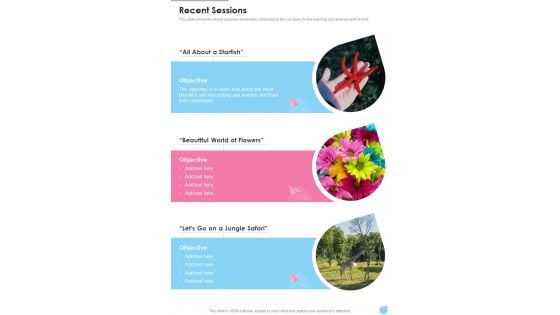 Proposal For Child Care Recent Sessions One Pager Sample Example Document Proposal For Child Care Recent Sessions One Pager Sample Example Document