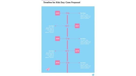Proposal For Child Care Timeline For Kids Day Care Proposal One Pager Sample Example Document Proposal For Child Care Timeline For Kids Day Care Proposal One Pager Sample Example Document