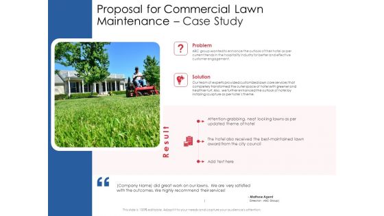 Proposal For Commercial Lawn Maintenance Case Study Ppt Portfolio Vector PDF