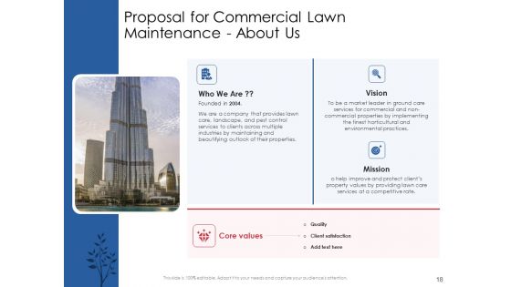Proposal For Commercial Lawn Maintenance Ppt PowerPoint Presentation Complete Deck With Slides