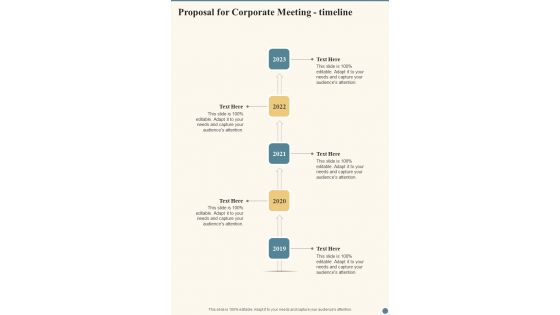 Proposal For Corporate Meeting Timeline One Pager Sample Example Document Proposal For Corporate Meeting Timeline One Pager Sample Example Document