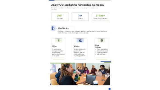 Proposal For Cross Promotion Strategy About Our Marketing One Pager Sample Example Document Proposal For Cross Promotion Strategy About Our Marketing One Pager Sample Example Document
