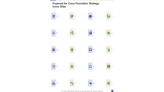 Proposal For Cross Promotion Strategy Icons Slide One Pager Sample Example Document Proposal For Cross Promotion Strategy Icons Slide One Pager Sample Example Document