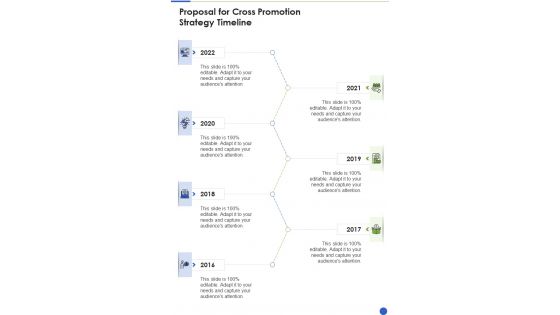 Proposal For Cross Promotion Strategy Timeline One Pager Sample Example Document