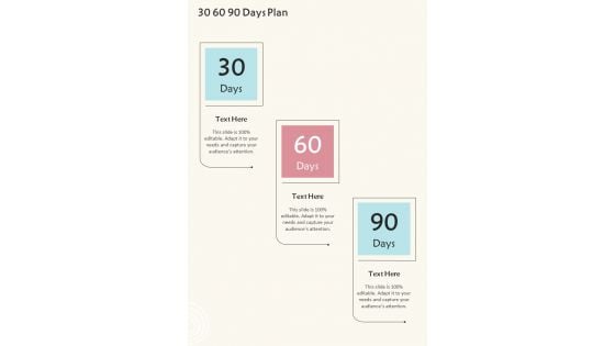 Proposal For Daycare Services 30 60 90 Days Plan One Pager Sample Example Document Proposal For Daycare Services 30 60 90 Days Plan One Pager Sample Example Document