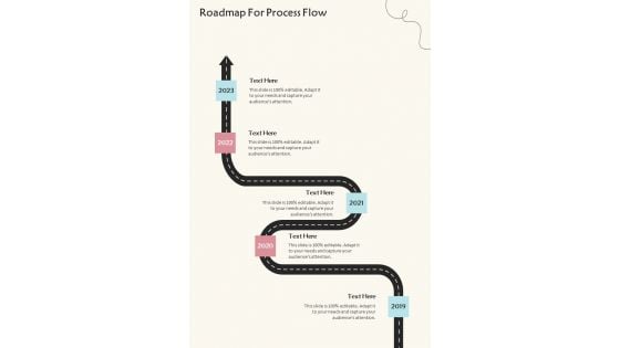 Proposal For Daycare Services Roadmap For Process Flow One Pager Sample Example Document