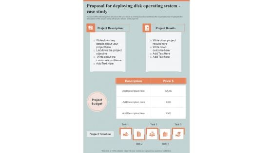 Proposal For Deploying Disk Operating System Case Study One Pager Sample Example Document Proposal For Deploying Disk Operating System Case Study One Pager Sample Example Document