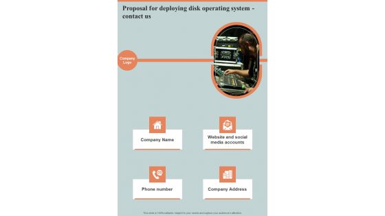 Proposal For Deploying Disk Operating System Contact Us One Pager Sample Example Document Proposal For Deploying Disk Operating System Contact Us One Pager Sample Example Document