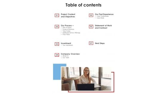 Proposal For Drug De Addiction Centre Table Of Contents One Pager Sample Example Document Proposal For Drug De Addiction Centre Table Of Contents One Pager Sample Example Document