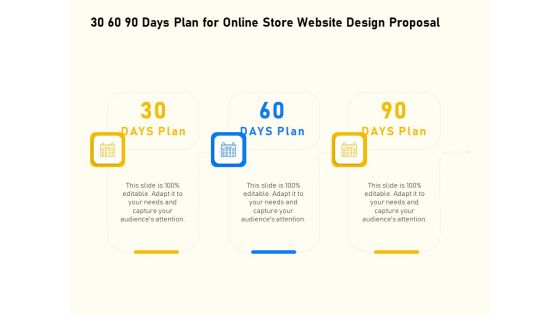 Proposal For Ecommerce Website Development 30 60 90 Days Plan For Online Store Website Design Proposal Ideas PDF
