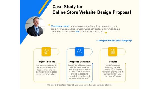 Proposal For Ecommerce Website Development Case Study For Online Store Website Design Proposal Ideas PDF