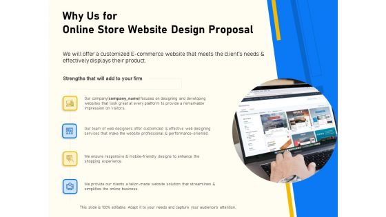 Proposal For Ecommerce Website Development Why Us For Online Store Website Design Proposal Designs PDF