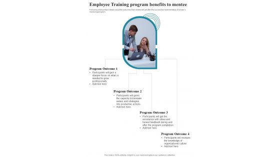 Proposal For Employee Training Program Employee Training One Pager Sample Example Document