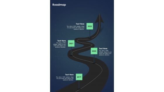 Proposal For Enterprise Security System Roadmap One Pager Sample Example Document