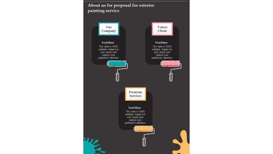 Proposal For Exterior Painting Service About Us One Pager Sample Example Document Proposal For Exterior Painting Service About Us One Pager Sample Example Document