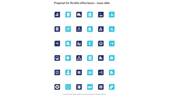 Proposal For Flexible Office Hours Icons Slide One Pager Sample Example Document