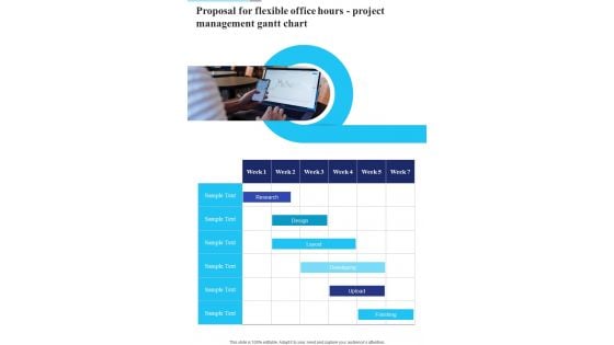 Proposal For Flexible Office Hours Project Management Gantt Chart One Pager Sample Example Document