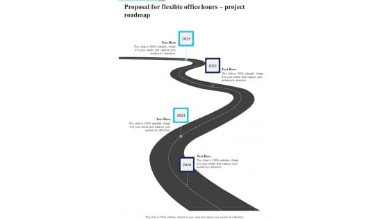 Proposal For Flexible Office Hours Project Roadmap One Pager Sample Example Document