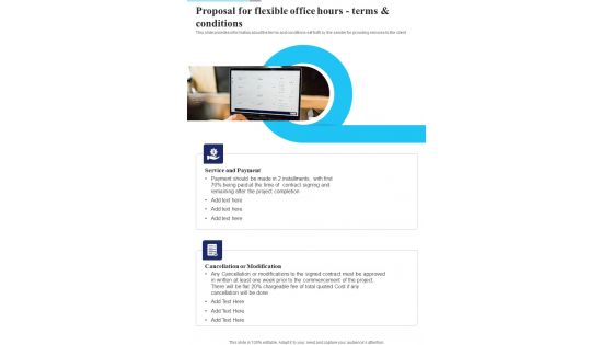 Proposal For Flexible Office Hours Terms And Conditions One Pager Sample Example Document