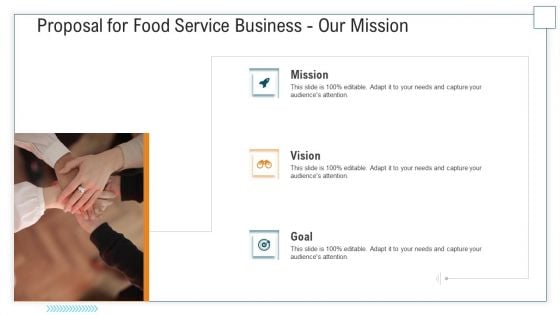 Proposal For Food Service Business Our Mission Ppt Model Design Templates PDF