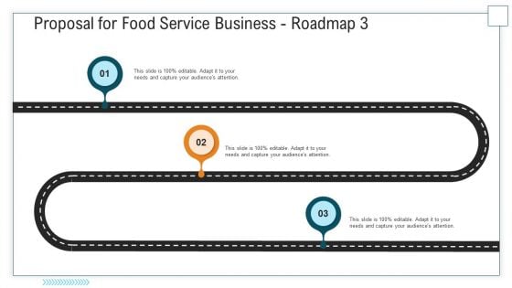 Proposal For Food Service Business Roadmap Three Stage Process Ppt Infographics Infographic Template PDF