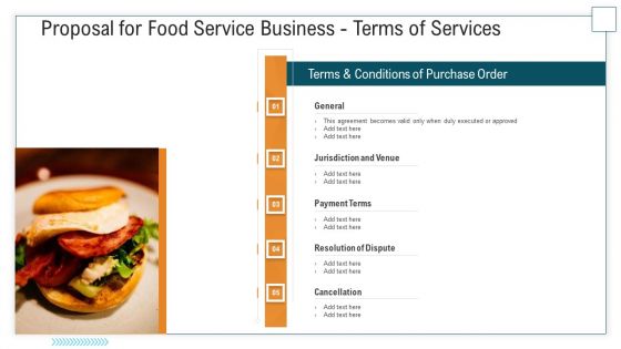 Proposal For Food Service Business Terms Of Services Ppt Icon Diagrams PDF