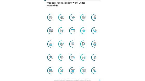 Proposal For Hospitality Work Order Icons Slide One Pager Sample Example Document Proposal For Hospitality Work Order Icons Slide One Pager Sample Example Document