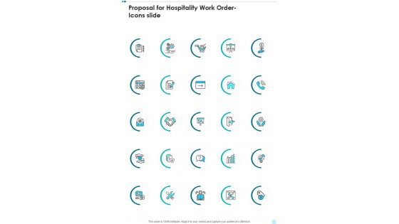 Proposal For Hospitality Work Order Icons Slide One Pager Sample Example Document