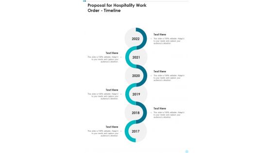 Proposal For Hospitality Work Order Imeline One Pager Sample Example Document